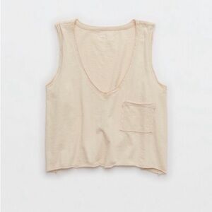 Beige Sleeveless Crop Top